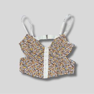 Garage Floral Corset Top; Open Back